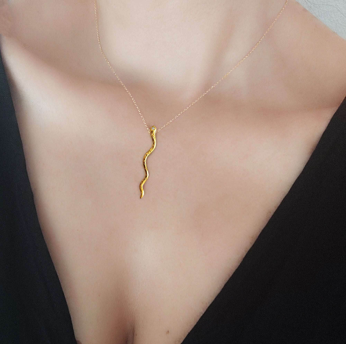 Ophis Snake Charm Necklace - Athenart 