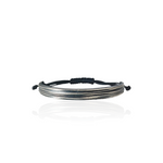 Solid Silver 925 bracelet with adjustable black cord closure