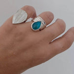 Peplos Wavy Drop Ring - Athenart 