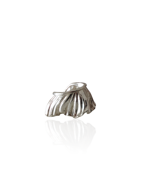 Peplos Shell silver ear cuff by Athenart on white background