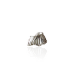 Peplos Shell silver ear cuff by Athenart on white background