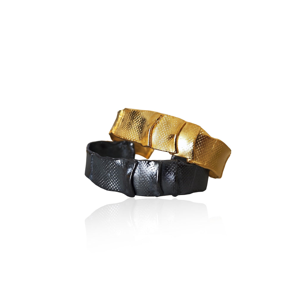 Wave Cuff Bracelet – Peplos Collection | Silver & Gold