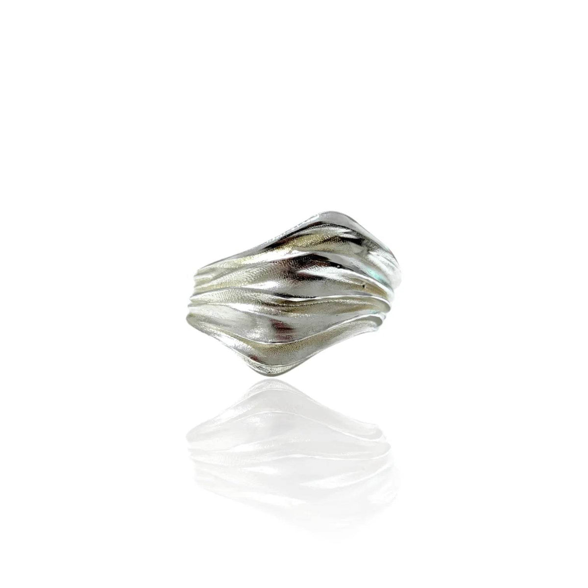 Wavy fold silver ring - Athenart 
