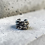 Unisex Oxidized silver rocker style ear cuff