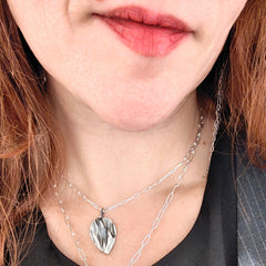 Peplos Wavy Drop Charm Necklace