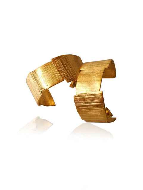 Block Textured Hoop Earrings - Athenart 