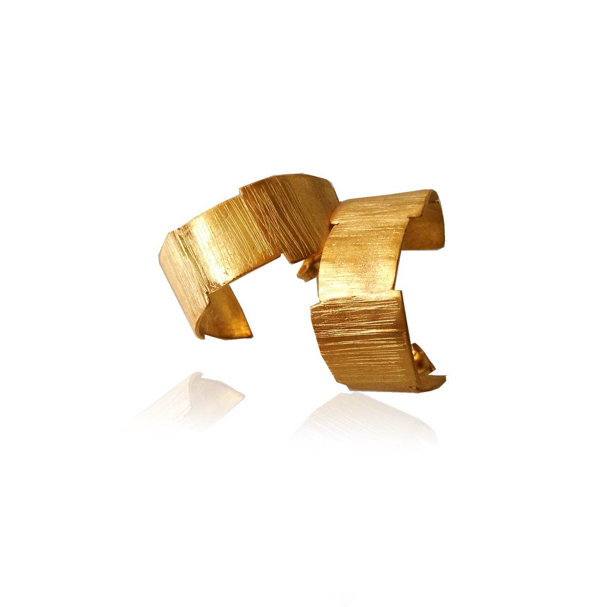 Block Textured Hoop Earrings - Athenart 