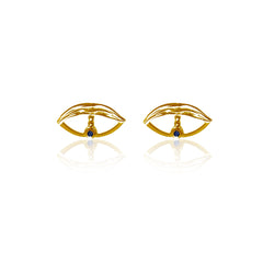 Argus Eye Gold Stud Earrings