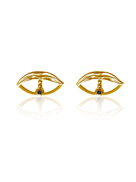 Argus Eye Gold Stud Earrings