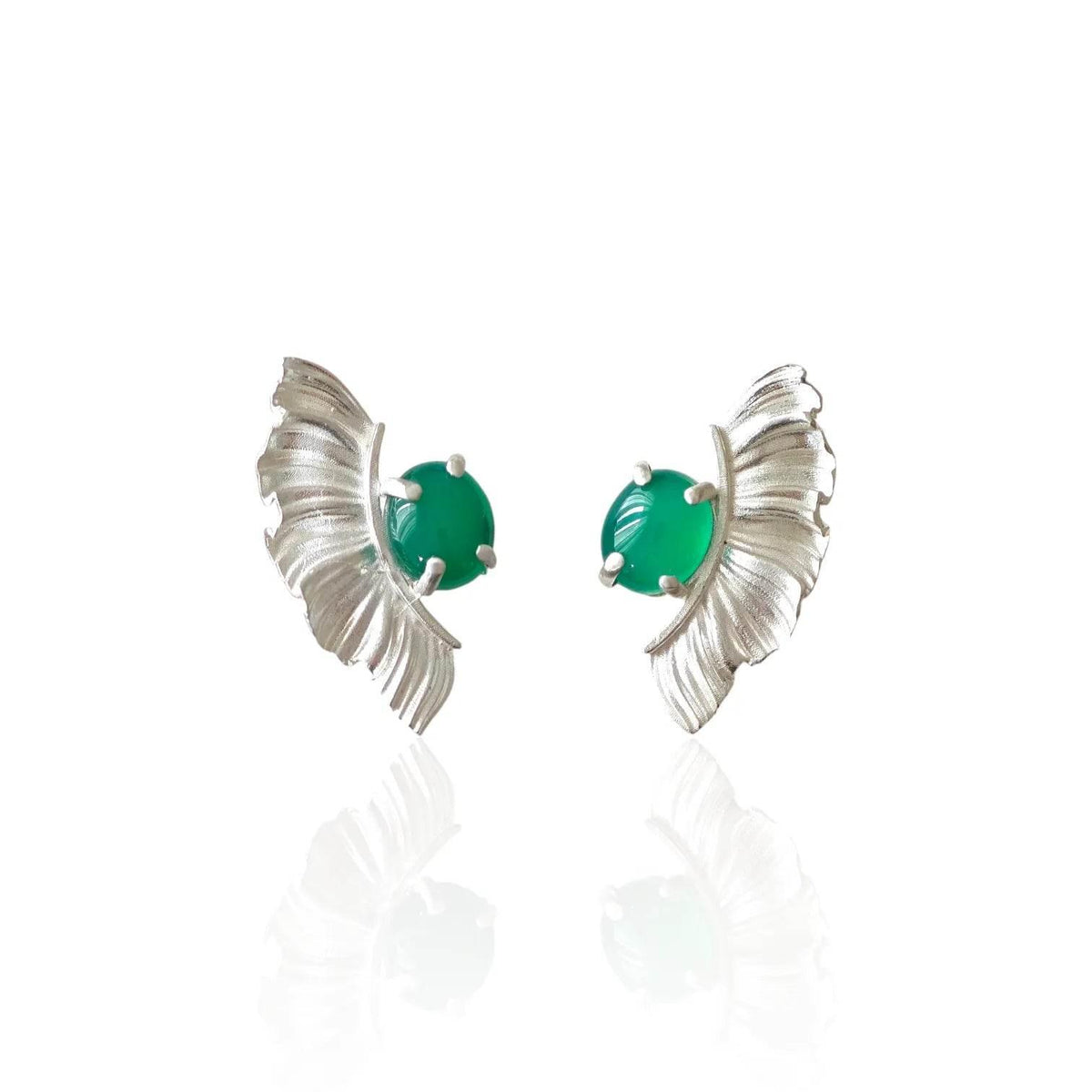 Argus Earrings with Green Agate - Athenart 