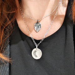 Peplos Wavy Drop Charm Necklace