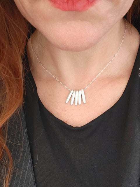 Two-Tone Oval Charm Necklace - Athenart 