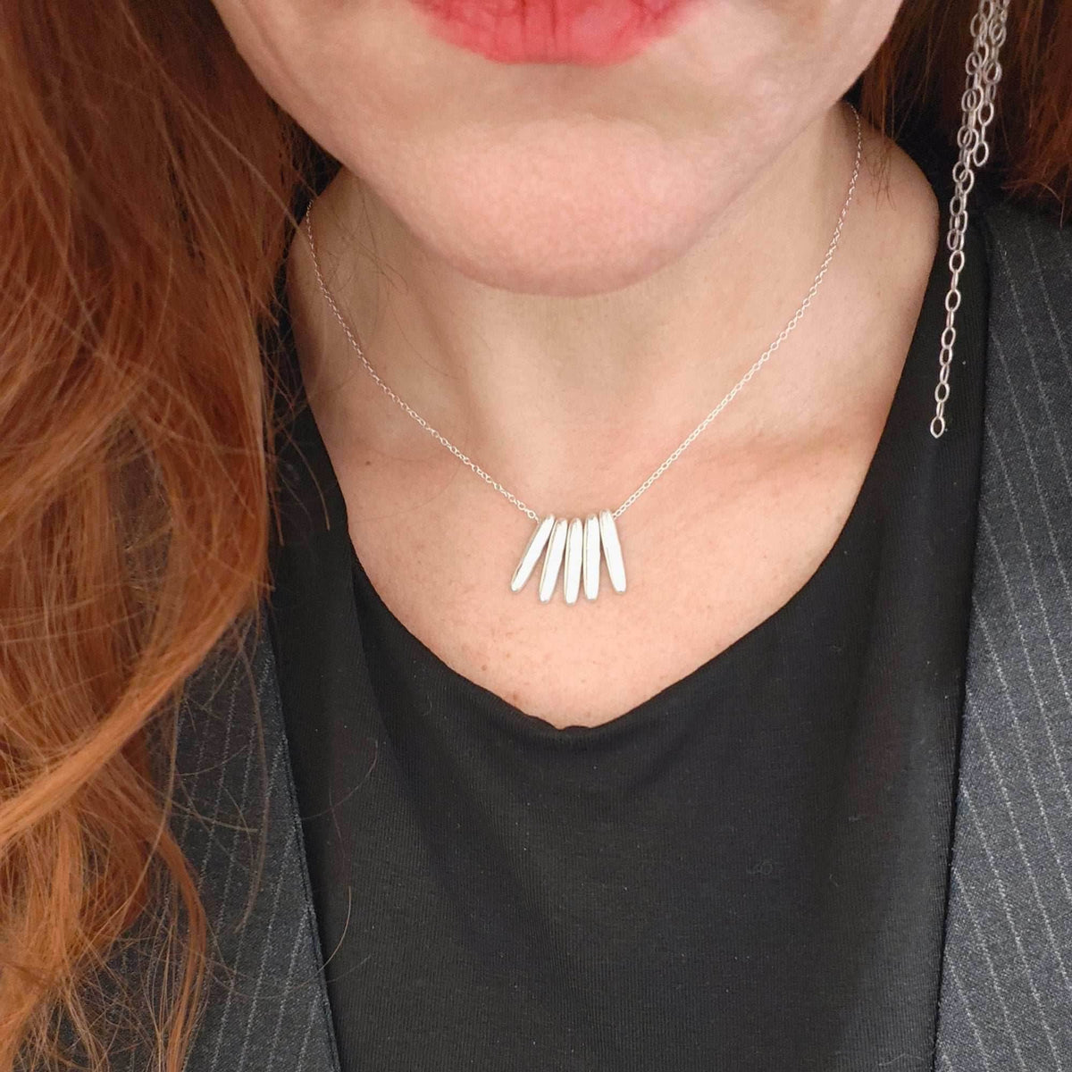 Two-Tone Oval Charm Necklace - Athenart 