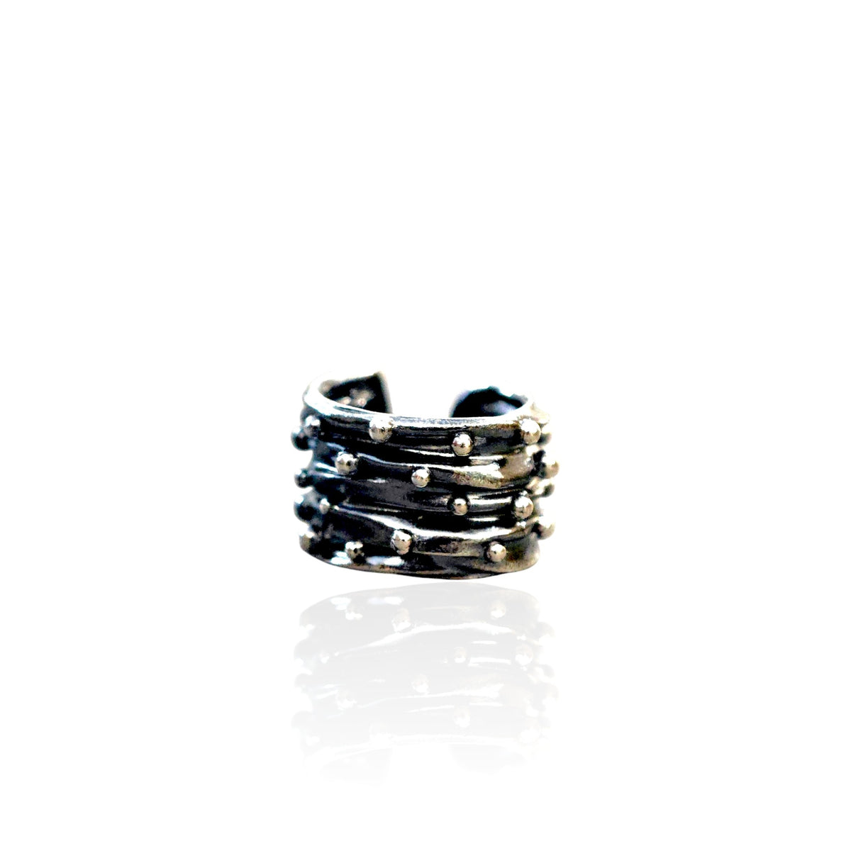 Oxidized silver ear cuff by Athenart, wholesale available made in Greece 