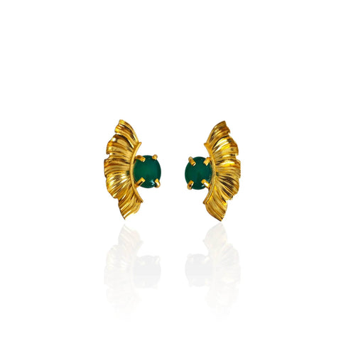 Argus Earrings with Green Agate - Athenart 