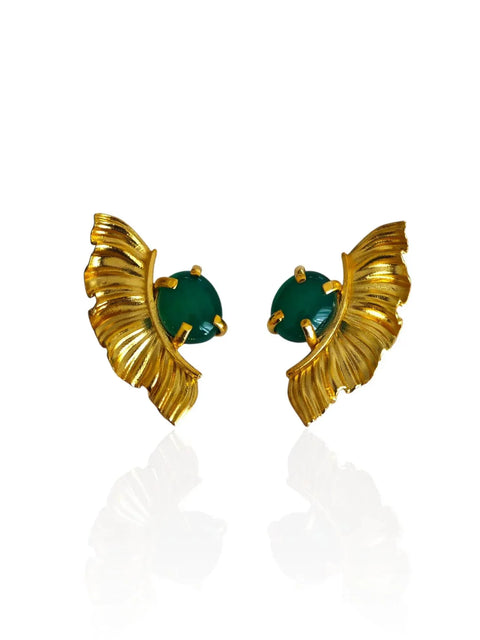 Argus Earrings with Green Agate - Athenart 